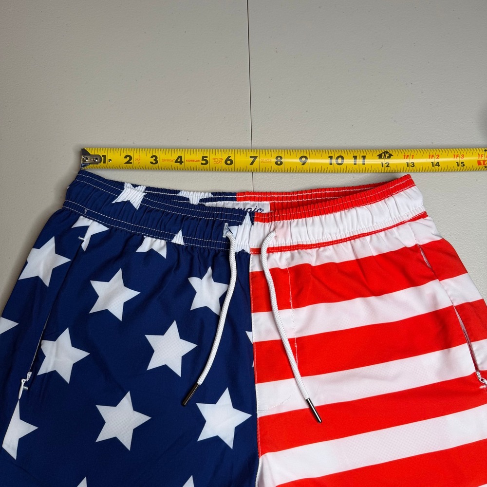 Maamgic Mens XS American Flag Swim Trunks Stars Stripes Patriotic Board Shorts - Picture 4 of 12